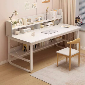 电脑桌台式家用书桌书架一体桌组合卧室办公桌女生学生学习写字桌