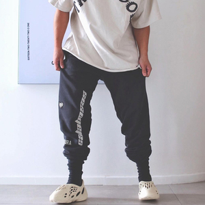 yeezy season5侃爷kanye同款长裤宽松休闲束脚刺绣毛圈运动卫裤子