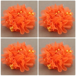 80年代怀旧头饰儿童头花扎头发皮筋小女孩表演出盘发圈花朵橡皮筋