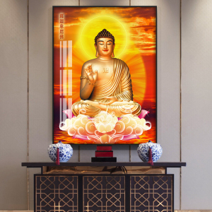 00沉锤旗舰店天猫大日如来画像客厅装饰画释迦牟尼佛中堂唐卡佛像挂