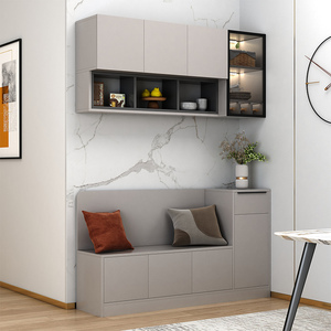 轻奢卡座餐边柜一体柜小户型酒柜餐厅靠墙边柜置物吊柜客厅储物柜