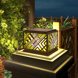 太阳能柱头灯围墙灯大门柱灯室外花园别墅庭院矮柱灯家用柱子灯