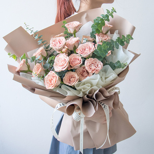 抖音鲜花速递同城网红密西根碎冰蓝渐变伊莎贝拉玫瑰北京上海配送