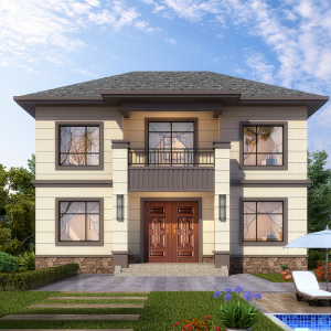 b7841两层网红新中式别墅设计图纸农村简单二层小洋楼新款自建房