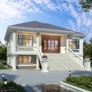 b7791新农村二层楼房设计图两层乡村自建房图纸带车库架空层房屋