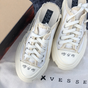 吴建豪同款帆布鞋乞丐鞋vessel硫化腰果花半拖渐变山本耀司小丑鞋