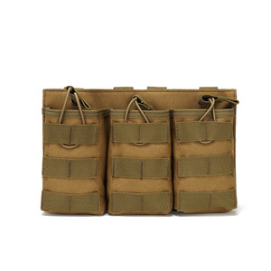 战术三联弹夹袋野战背心Molle附件包杂物包水弹收纳包对讲机包
