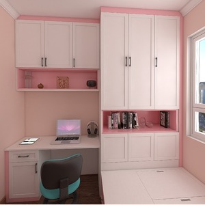 济南衣柜定制全屋定做儿童房榻榻米定制一体设计公主床女童简约e0