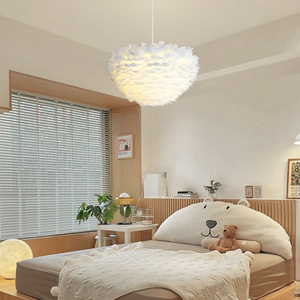北欧ins少女心浪漫装饰网红羽毛灯饰创意客厅儿童房间主卧室吊灯