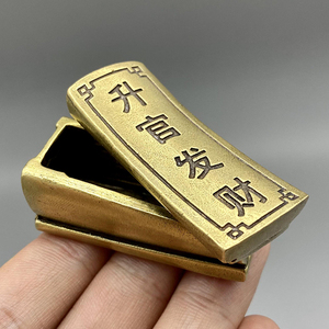 珍宝故苑淘宝仿古木雕香樟木摆件升官发财实木小棺材一帆风顺小棺木