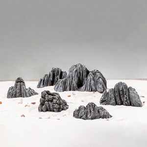 (中型假山)微景观仿真造景石头鱼缸材料假山盆景盆摆件家居园艺