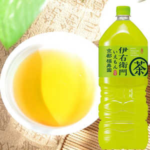 日本进口三得利伊右卫门绿茶抹茶京都福寿园饮料无糖饮品大瓶2L