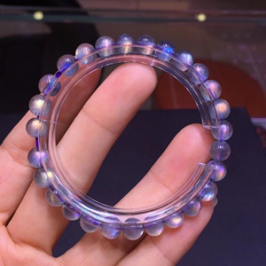 紫拉长石手链女款单圈时尚小清新百搭水晶日光石手串饰品礼物1人付款