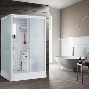 一体式淋浴房带马桶户外沐浴房洗脸盆蹲便卫浴整体淋浴房整体卫生