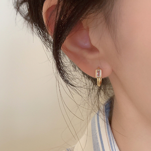 几何方钻｜有耳夹/RINGRING商店耳扣法式耳环小众设计耳饰高级感