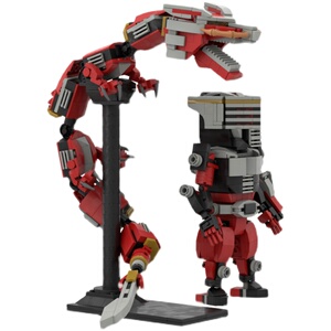 future moc积木适用乐高套装龙骑假面骑士深红者铠甲模型拼装玩具