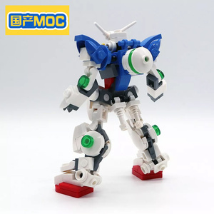 国产积木moc 适用乐高小颗粒玩具怀旧迷你能天使高达拼装模型