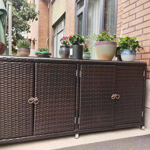筑梦人家藤编防水防晒庭院花园储物柜户外鞋柜阳台飘窗大柜子定制