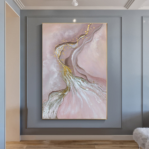 4059人付款淘宝手绘油画莫兰迪色系玄关装饰画现代轻奢客厅壁画立体