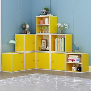 飘窗收纳箱格子铺现代书柜组装自由组合彩色正方形格子柜子摆件小