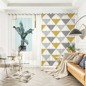 几何图形窗帘布