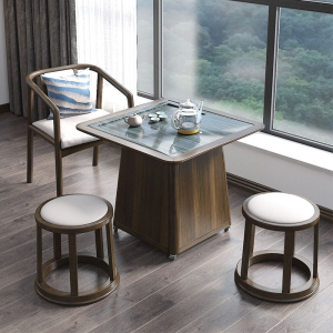 茶桌家用小茶台小型方形实木功夫移动茶台简约现代阳台茶桌椅组合