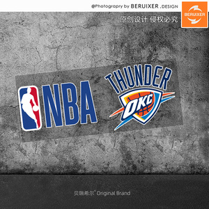 雷霆篮球队nba标志汽车贴纸电动摩托车身窗划痕遮挡反光装饰贴画
