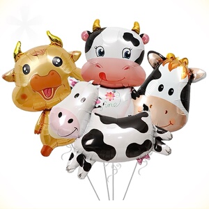 牛型气球新年装饰道具气球奶牛卡通气球奶牛造型卡通气球牛年气球