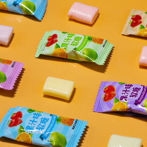 1盒包邮果味奶糖福派园酸的好糖盒装7个味混装儿时味道340g