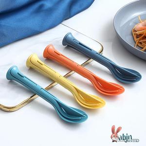 小麦秸秆三合一便携式儿童刀叉勺子家庭塑料勺叉小麦西餐餐具套装