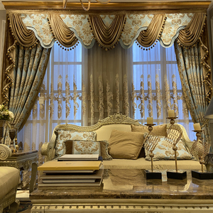 新款高档别墅高窗奢华欧式大气客厅卧室遮光定制窗帘挑高美式复古