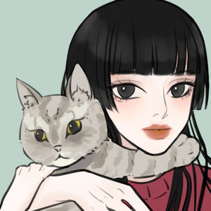 真人照片转手绘头像原创设计漫画卡通插画人物房东与猫半身定制作