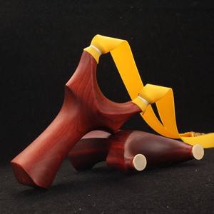 实木红檀飞虎天罡吉拉拉犀牛角紫檀铜头精准弹弓户外竞技扁皮弹m