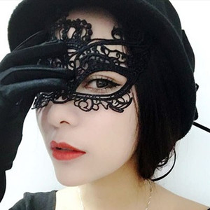 蕾丝眼罩面具女假面公主成人万圣节黑色镂空半脸化妆舞会派对面具
