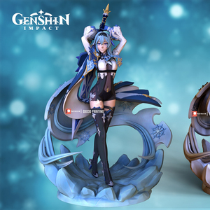 原神美女优菈举剑含河蟹版雕像 eula nsfw 3d打印图纸手办stl模型