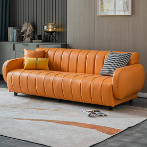 橘色布艺沙发