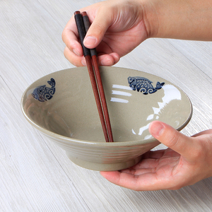 中式土陶斗笠碗古瓷加厚洋井碗家用商用汤碗防烫复古风饭馆拉面碗