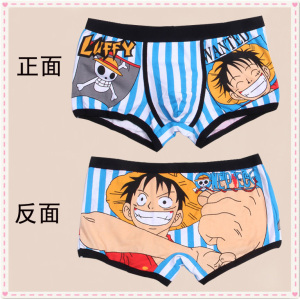 动漫内裤男日系卡通纯棉可爱成年超骚创意搞怪个性海贼王男士四角