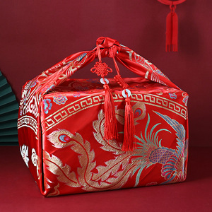 结婚陪嫁红包袱包古代订婚新娘家嫁妆喜包袱巾女方婚庆用品包袱布