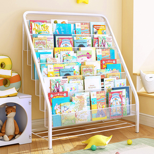 儿童书架家用阅读架简易收纳架宝宝绘本架幼儿园书本置物架小书柜