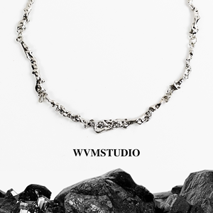 【WVM】熔岩复古不规则钛钢项链中性风小众冷淡系高级设计款饰品
