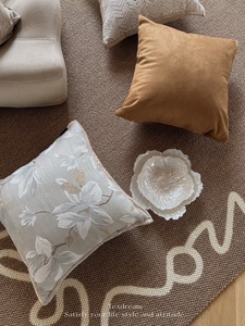 Texdream|花枝玉兰 法式复古抱枕客厅沙发中式侘寂风靠垫枕套含芯