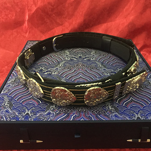 汉服明制腰带革带三段式实束圆领袍腰带笏头带可定制大码革带