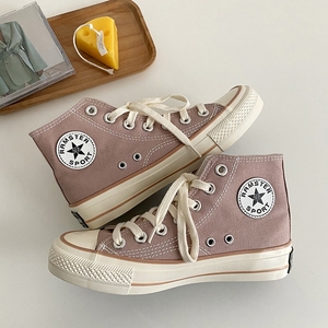 匡威1970s帆布鞋豆沙色高帮女鞋