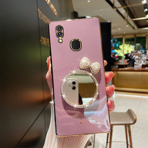 蝴蝶结新款适用于vivoz3手机壳z3i立体闪钻带补妆镜子维沃wiwoz31男女
