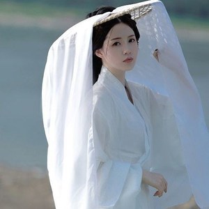 古风斗笠带纱帽 cos怜怜古装汉服影视道具侠女风幕离遮容面纱夏