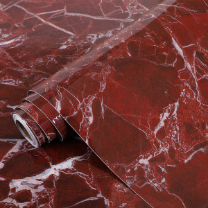 加厚厨房防水防油贴纸仿大理石贴紫罗红灶台面贴膜自粘墙纸耐高温