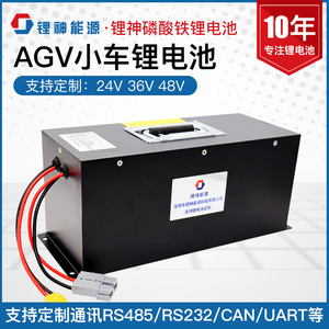 定制磷酸铁锂电池大容量agv小车机器人电瓶24V/48V锂电池