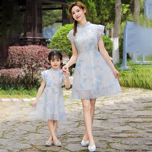 2024女小童新款母女装中国风旗袍亲子装连衣裙六一表演汉服公主裙