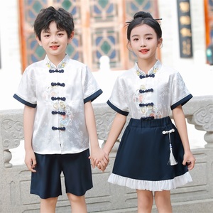 六一儿 童中国风古装汉服表演服夏季演出服学生国学服民族舞台装.